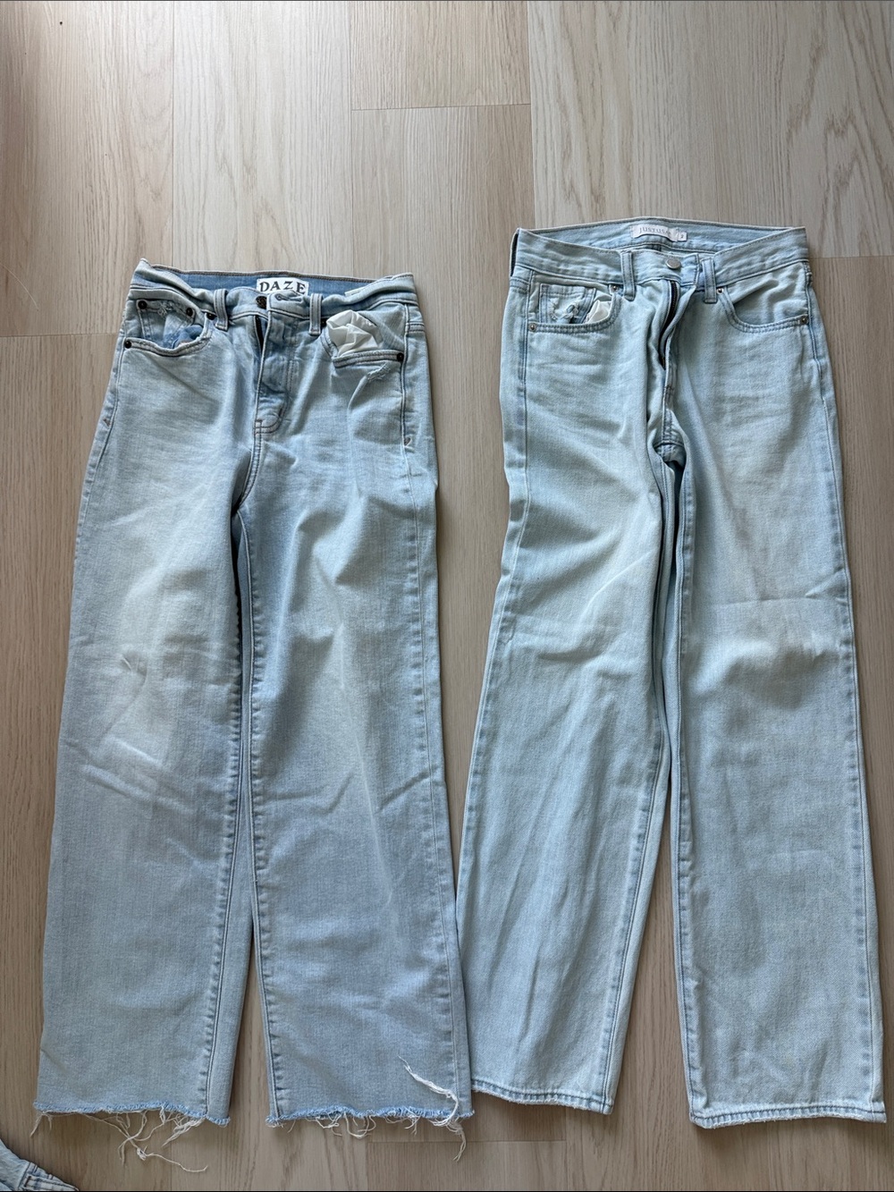 Ruby & Jenna Light Wash Women's Straight Jeans - Light Blue
